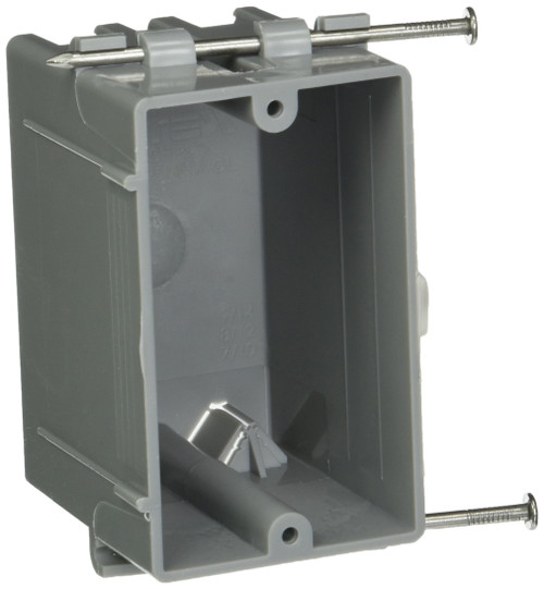 Hubbell-Raco 7302RAC Single Gang Cable Box with Captive Nails, 2-1/4" x 3-19/32", 3.84