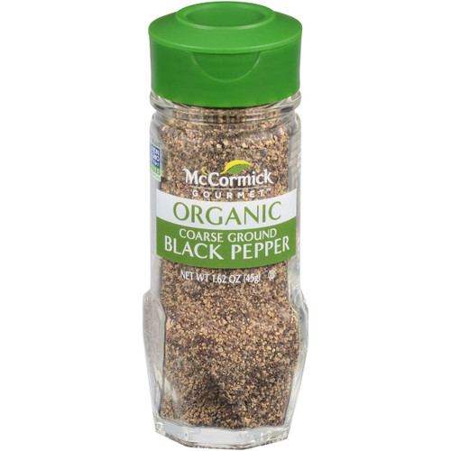 McCormick Gourmet Organic Coarse Ground Black Pepper, 1.62 oz (Pack of 3)