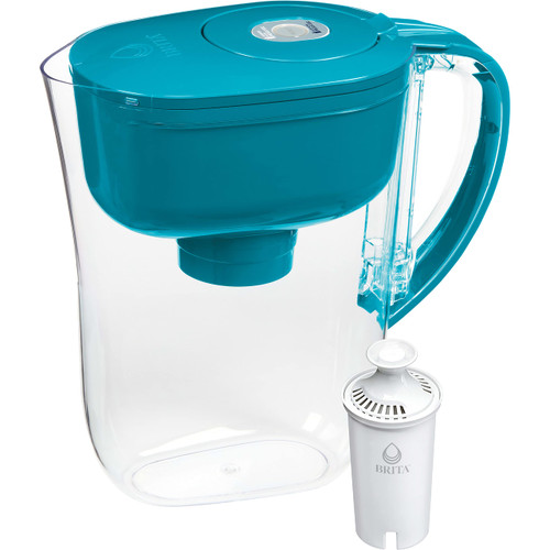 Brita Water Filter Pitcher for Tap and Drinking Water with 1 Standard Filter, Lasts 2 Months, 6-Cup Capacity, BPA Free, Turquoise