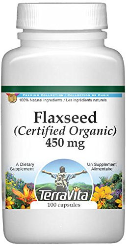 Flaxseed (Certified Organic) - 450 mg (100 Capsules, ZIN: 517688) - 2 Pack