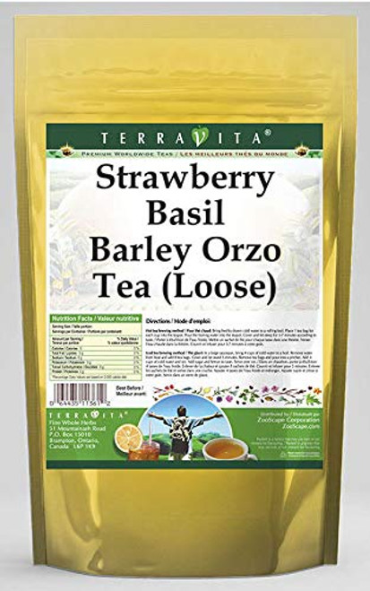 Strawberry Basil Barley Orzo Tea (Loose) (8 oz, ZIN: 559597) - 2 Pack Strawberry Basil Barley Orzo Tea (Loose) (8 oz, ZIN: 559597) - 2 Pack
