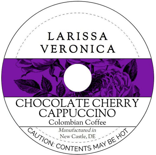 Chocolate Cherry Cappuccino Colombian Coffee (Single Serve K-Cup Pods) (Gourmet, Naturally Flavored, Whole Coffee Beans) (12 pods, ZIN: 578203) - 2 Pack
