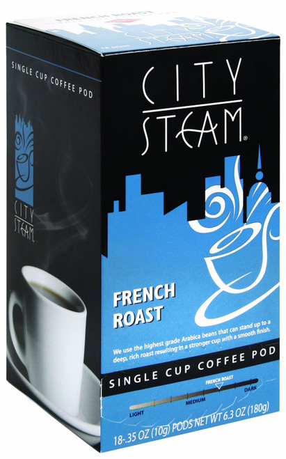BUNN City Steam 17530 French Roast Single Cup Coffee Pods, 18-count