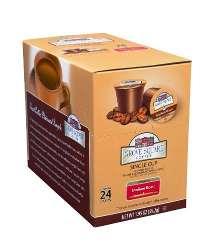 Grove Square Coffee, Medium Roast, Single Serve Coffee Cup for Keurig K-Cup Brewers 24-Count (Instant Coffee)