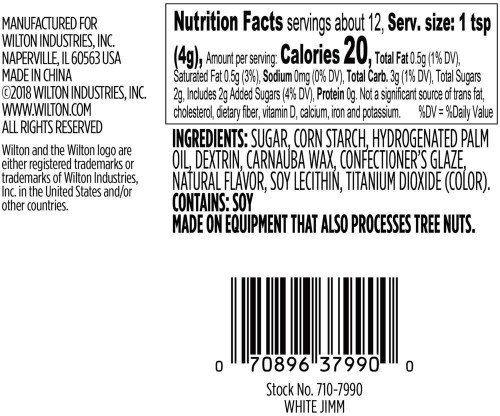 Wilton Naturally Flavored Jimmies Sprinkles 1.76oz-Vanilla