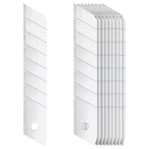 Zoid 18mm Snap Knife Steel Blade Refill 10 Pack, Sharp Carbon Steel Snap Blades for at Home and Project Cutting, Blades for Box Cutter, Utility Knife Blades, Storage Case Included