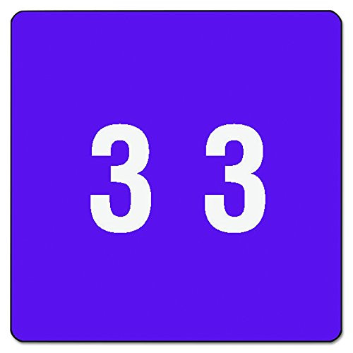 Smead DCC Color-Coded Numeric Label, 3, Label Roll, Purple, 250 labels per Roll (67423)