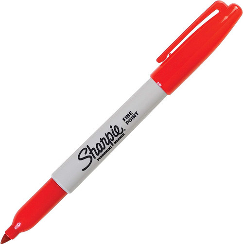 SHARPIE 30052 Permanent Marker, Fine Point, Red