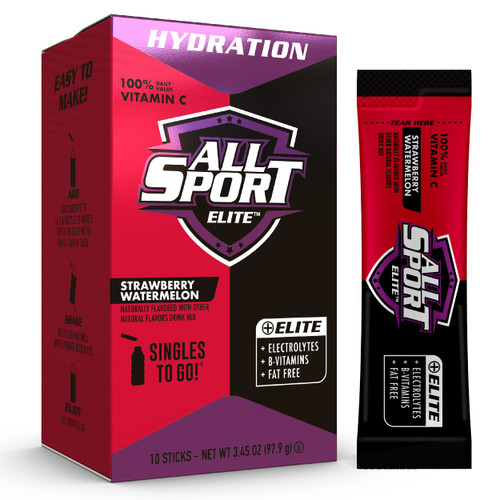 ALL SPORT ELITE - Electrolyte Hydration Performance - Strawberry Watermelon - Singles To Go Powder Packets (10 Sticks) ALL SPORT ELITE - Electrolyte Hydration Performance - Strawberry Watermelon - Singles To Go Powder Packets (10 Sticks)