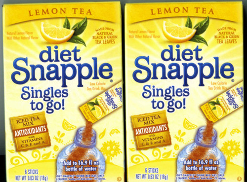 Snapple LEMON TEA Singles to Go (2 Boxes) 6 Drink Packets Per Box