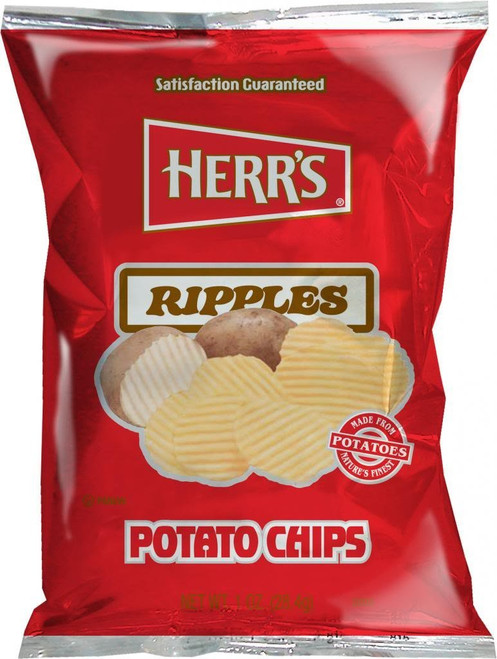 Herr's Ripple Potato Chips, 1 Ounce (Pack of 42 bags)