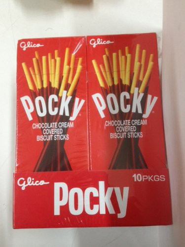 Glico Pocky Chocolate Cream Covered Biscuit Sticks (Pack of 10)