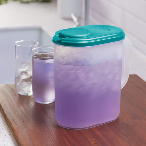 Sterilite 1 Gal. Pitcher Food Storage, Blue Atoll