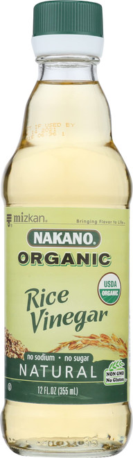 Mizkan Organic Natural Rice Vinegar for Authentic Japanese Dishes, Vegetables, Sushi, Chicken Teriyaki, Stir Fry Sauce and More, 12 FL OZ