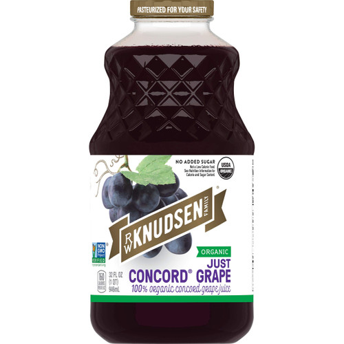 R.W. Knudsen Organic Just Concord Grape Juice, 32 Ounces (Packaging May Vary) R.W. Knudsen Organic Just Concord Grape Juice, 32 Ounces (Packaging May Vary)