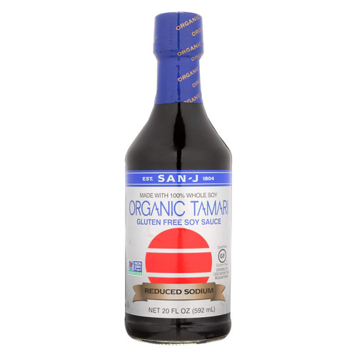 San-J Org Tamari Whole Soy Wheat Free Red Salt (12x20 Oz)