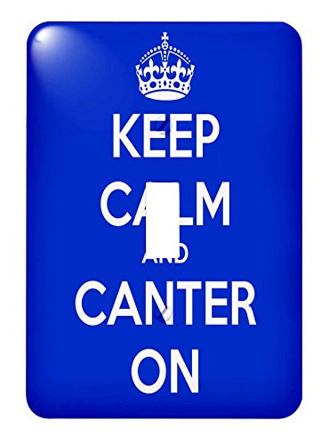 3dRose lsp_193618_1 Keep Calm and Canter On. Blue. - Single Toggle Switch