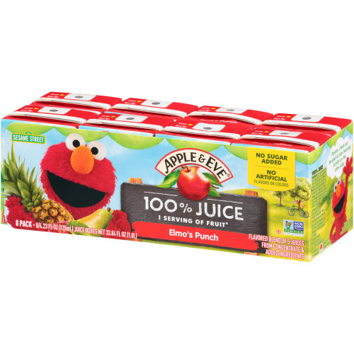 Apple & Eve Sesame Street Juice, Elmo's Punch, 4.23 Fluid-oz., Pack of 8