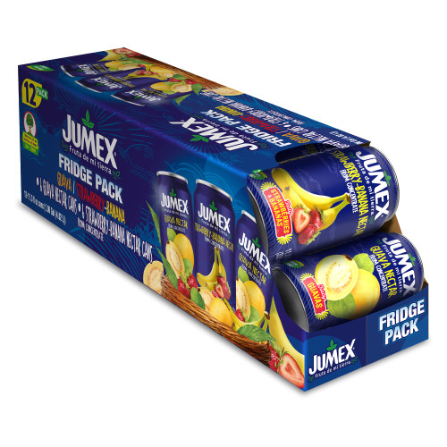Jumex Guava Nectar and Strawberry-Banana Nectar Fridge Pack | Recyclable Can with Non-BPA Lining | Two Varieties in One Convenient Package | 11.3 Fl Oz (Pack of 12)