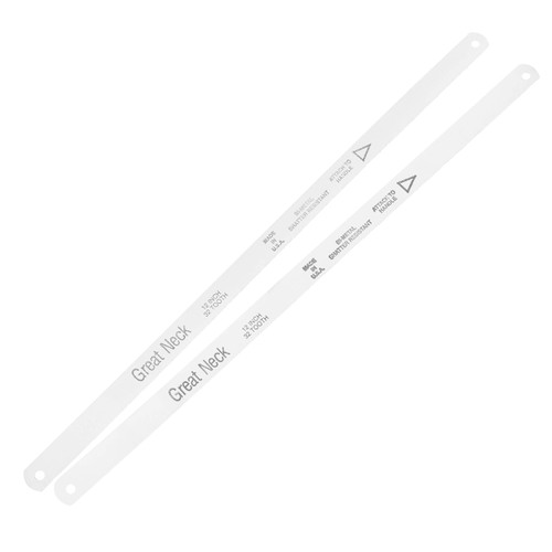 GreatNeck GB222 12 Inch 32 TPI Bi-Metal Hacksaw Blades (2 Pack), Hacksaw Blade 12 Inch Pack, Home Improvement Tool, Hacksaw Blade 32 TPI, Great Neck Tools Blade Pack