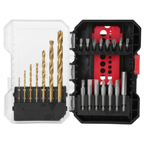 Hyper Tough 22-PC Drill & Drive BIT Set for Wood Metal Plastic Titanium Coated
