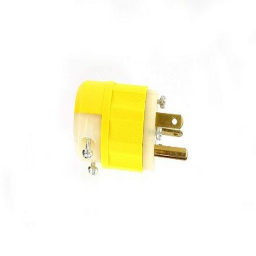 Leviton 5366-CY 20 Amp, 125 Volt, Straight Blade, Plug, Industrial Grade, Grounding, Yellow-White