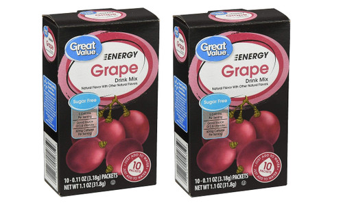 Great Value Grape Energy Drink Mix, 10ct (Pack of 2)