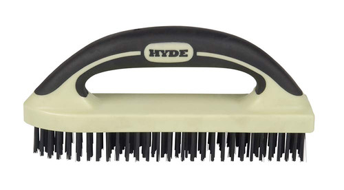 HYDE 46839 MAXXGRIP PRO Wire Brush, 9-Inch, Black