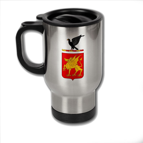 ExpressItBest Stainless Steel Coffee Mug with U.S. Army 1st Cavalry Regiment coat of arms
