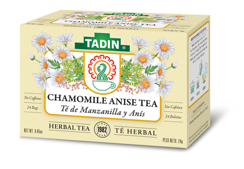 Tadin Herb and Tea Chamomile & Anise Herbal Caffeine Free, 24 Count, Pack of 6