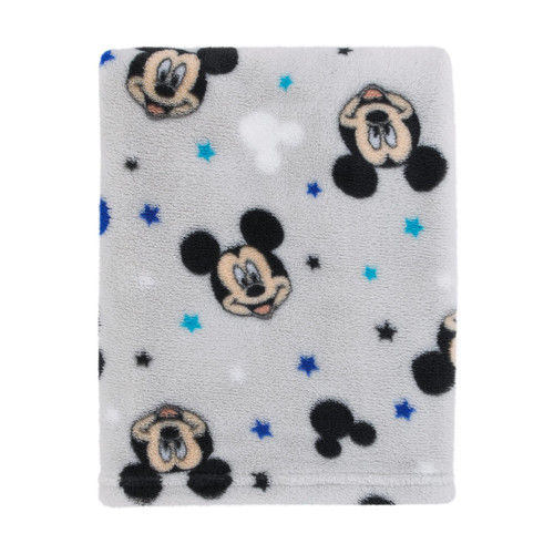 Disney Mickey Mouse - Grey, Navy, Red Super Soft Baby Blanket
