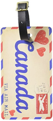 Graphics & More Air Mail Postcard Love for Canada Luggage Suitcase Carry-on Id Tags, White