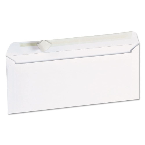 Universal UNV36002 #10 Square Flap Self-Adhesive Closure 4.13 in. x 9.5 in. Seal Strip Business Envelopes - White (100/Box)