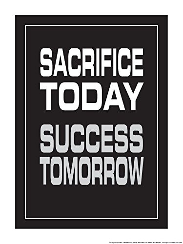 Fitnus Chart Series Sacrifice Today Success Tomorrow Motivational Poster (Grey, Laminated)