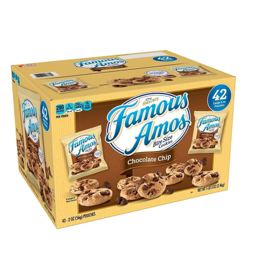 Famous Amos Chocolate Chip Cookies (2 Oz, 42 Ct.) Wholesale, Cheap, Discount, Bulk (1 - Pack)