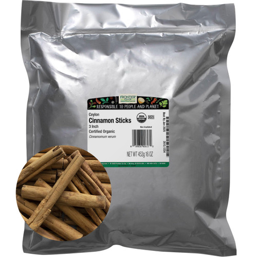 Frontier Co-op Organic Ceylon Cinnamon Sticks 3" 1lb