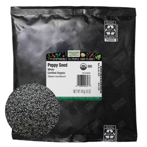 Frontier Co-op Organic Whole Poppy Seed 1lb