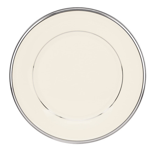 Lenox Solitaire Salad Plate, ivory/platinum,White