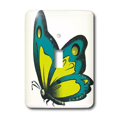 3dRose LLC lsp_11187_1 Blue And Yellow Butterfly Single Toggle Switch 3dRose LLC lsp_11187_1 Blue And Yellow Butterfly Single Toggle Switch