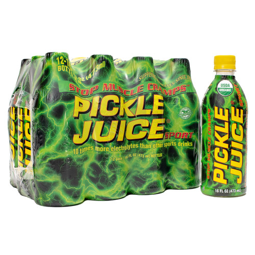 Pickle Juice Sports Drink - Relieves Cramps Immediately - Electrolyte Pickle Juice for Day & Night Time Cramp Relief - Organic Pickle Juice for Leg Cramps - No Artificial Ingredients - 16 oz, 12 Pack Pickle Juice Sports Drink - Relieves Cramps Immediately - Electrolyte Pickle Juice for Day & Night Time Cramp Relief - Organic Pickle Juice for Leg Cramps - No Artificial Ingredients - 16 oz, 12 Pack