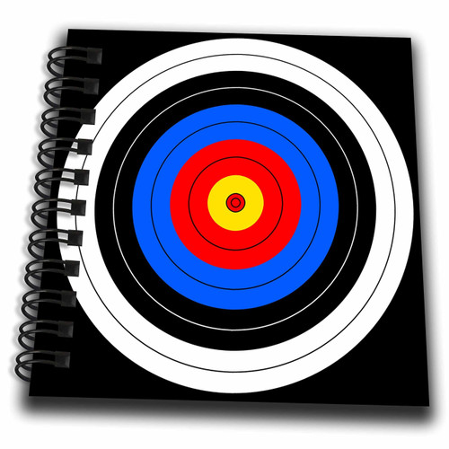 3dRose db_159796_3 Target with Red Yellow Black White and Blue Rings Archery, Aim, Goal, Hit, Background, Sport Mini Notepad, 4" x 4"