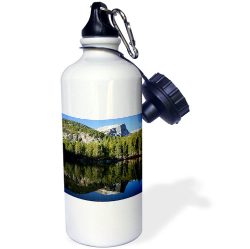 3dRose "Hallett Peak Nymph Lake Rocky Mountain National Park" Sports Water Bottle, 21 oz, White 3dRose "Hallett Peak Nymph Lake Rocky Mountain National Park" Sports Water Bottle, 21 oz, White