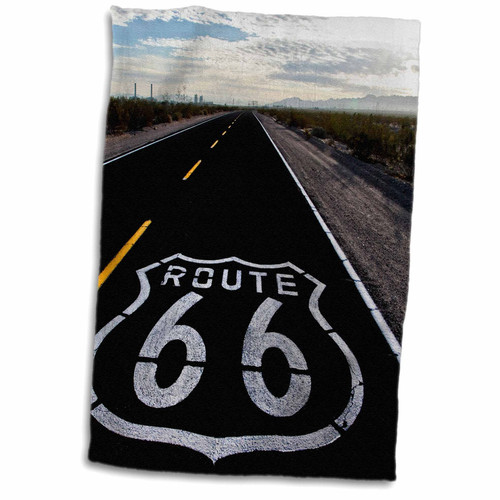 3D Rose Route 66-Dagett-California-Usa-Us05 Jmr0027-Julien McRoberts Towel, 15" x 22"