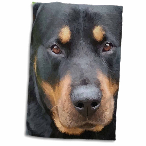 3D Rose Beautiful Female Rottweiler Portrait Vector TWL_214113_1 Towel, 15" x 22", Multicolor