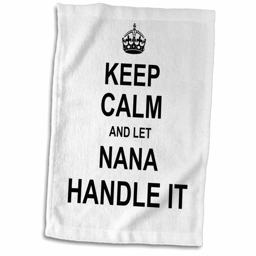 3D Rose Keep Calm and Let Nana Handle It-Fun Funny Grandma Grandmother Gift Hand Towel, 15" x 22" 3D Rose Keep Calm and Let Nana Handle It-Fun Funny Grandma Grandmother Gift Hand Towel, 15" x 22"