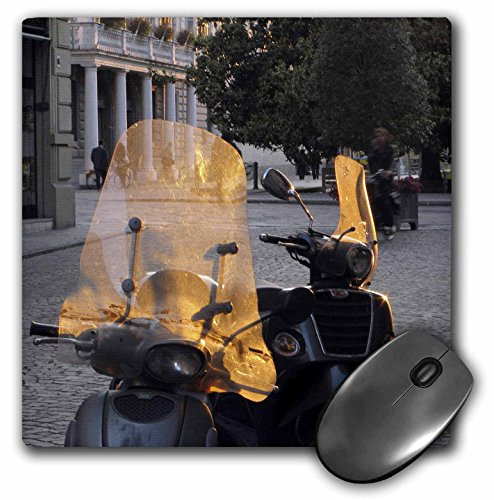 3Drose 8 X 8 X 0.25 Inches Mouse Pad Sunset Light on Scooters, Italy, Michele Molinari (mp_82131_1)