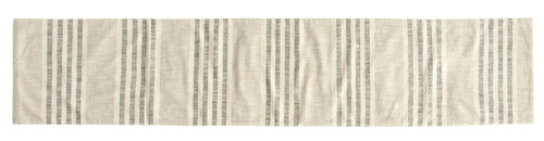 Creative Co-Op Grey Striped Cotton Woven Table Runner Entertaining Textiles, Medium