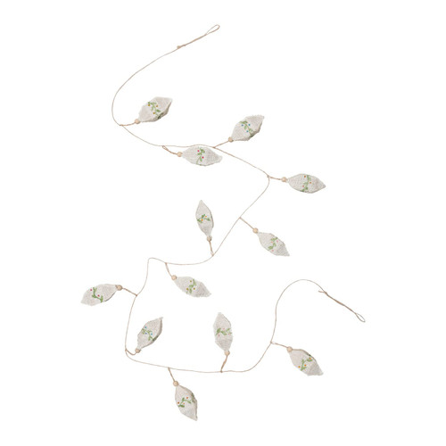 Creative Co-Op Hand-Painted Burlap Wrapped Garland, Natural and Green