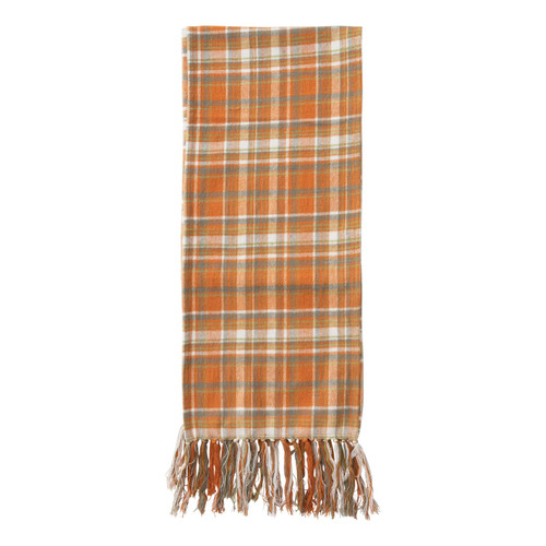 Creative Co-Op Woven Cotton Flannel Table Runner with Fringe, Multicolor Plaid Creative Co-Op Woven Cotton Flannel Table Runner with Fringe, Multicolor Plaid
