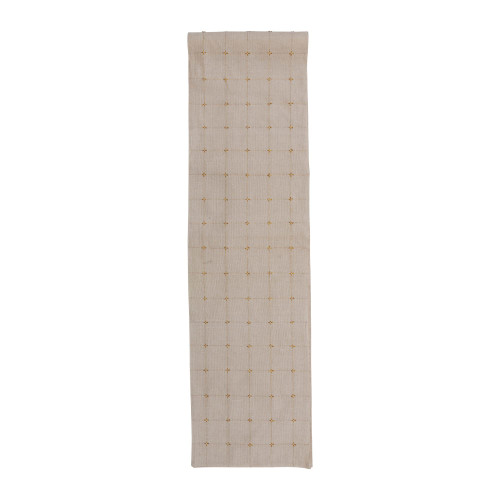Creative Co-Op 108' L x 14' W Woven Cotton Table Runner w/Metallic Gold Thread, Cream Color